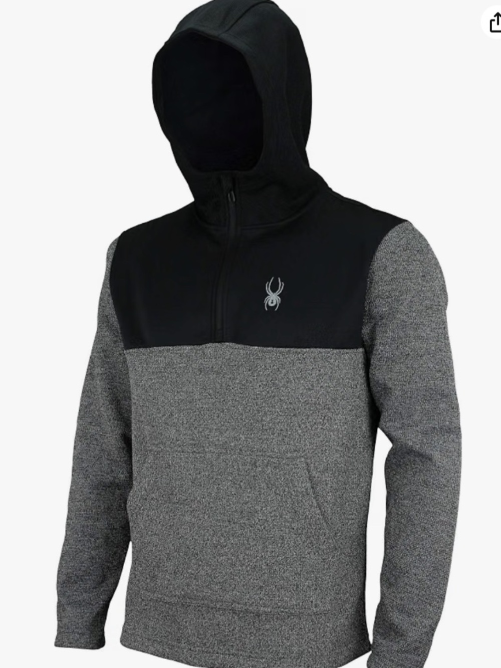 Spyder Men's Half-Zip Pullover - Black & Gray Heather